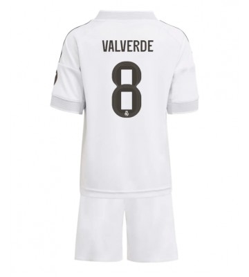 Real Madrid Federico Valverde #8 Replik Heimtrikot Kinder 2025-26 Kurzarm (+ Kurze Hosen)